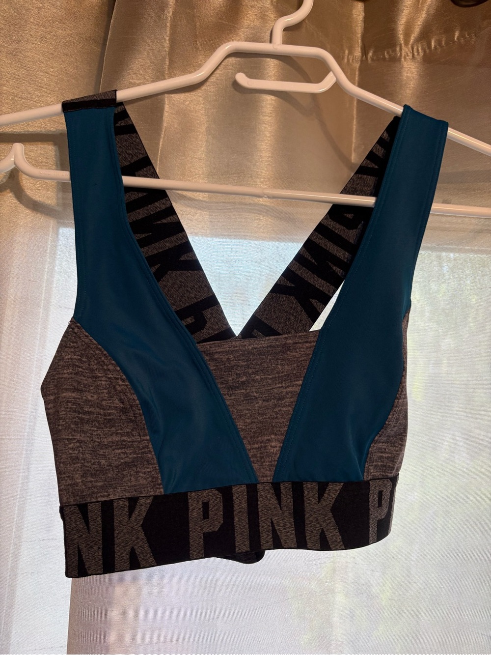 PINK blue, black & Gray Sports Bra xs
